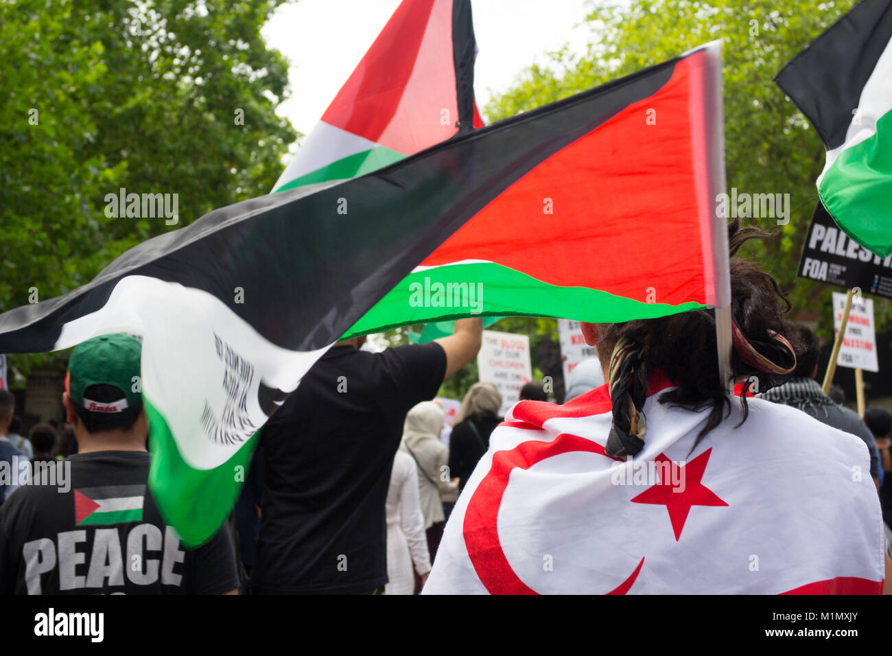 Gaza demonstration -  Free Palestine Demo - UK Stock Photo