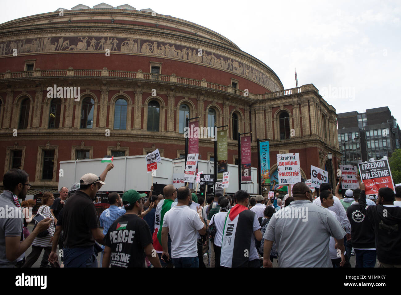 Royal Albert Hall, Free Gaza Demo Stock Photo