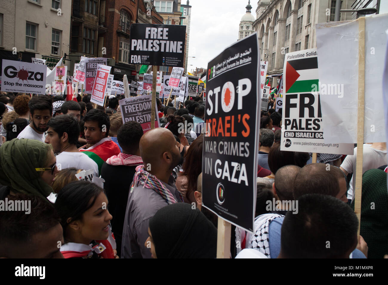 Gaza demonstration - Free Palestine Demo - UK Stock Photo - Alamy