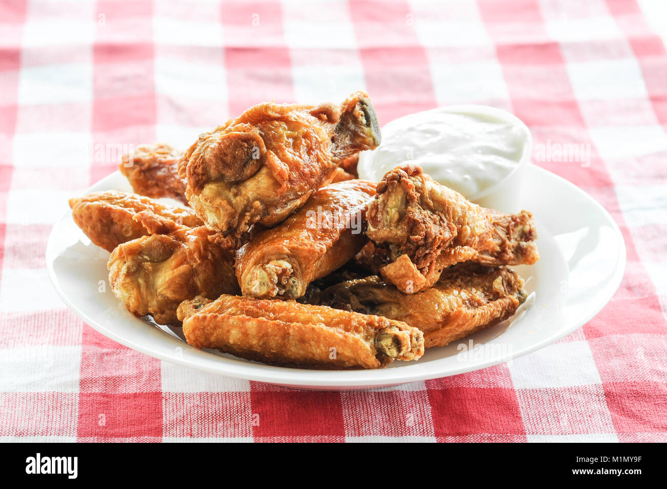 Buffalo chicken wings on a plate. Stock Photo