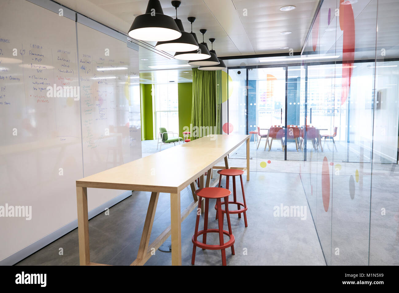 Casual meeting area in an empty business premises Stock Photo