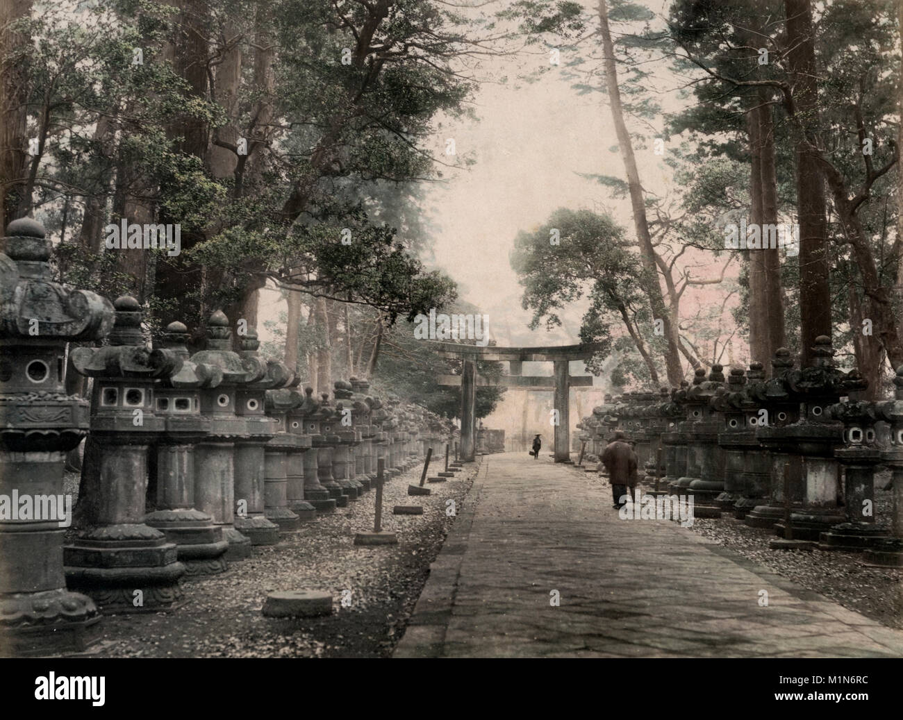 c.1880's Japan - shrine temple grounds Uyeno Tokyo Stock Photo