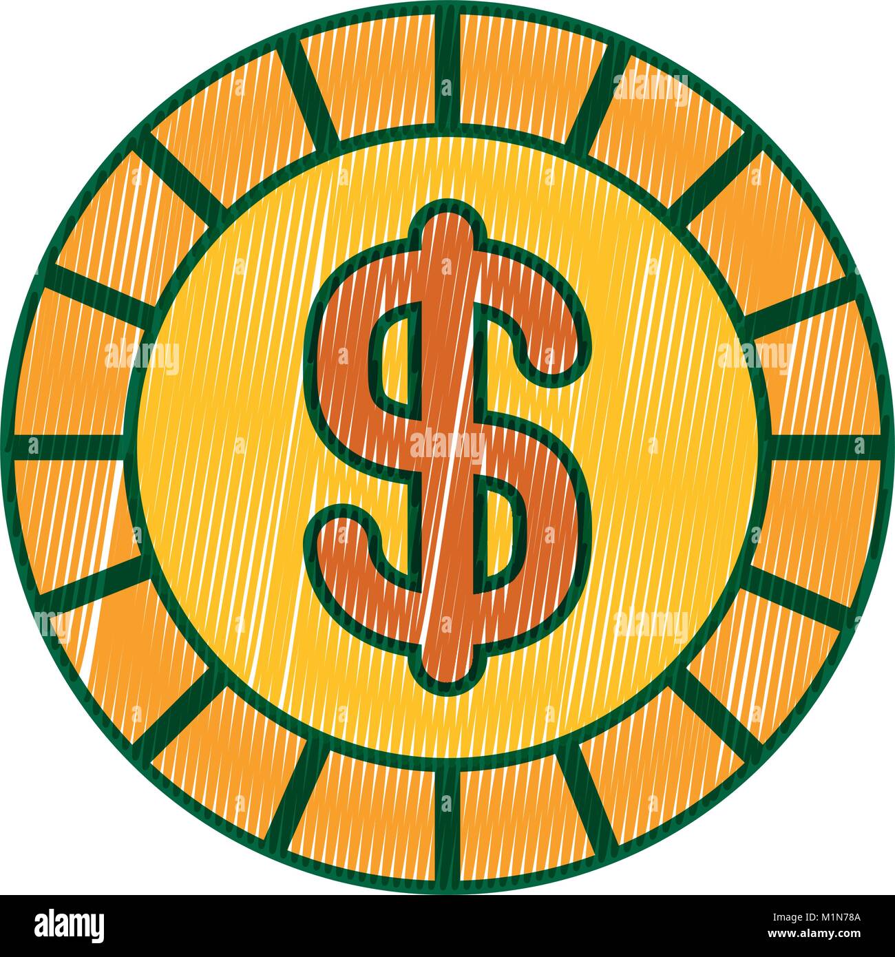 golden coin money dollar cash icon Stock Vector Image & Art - Alamy