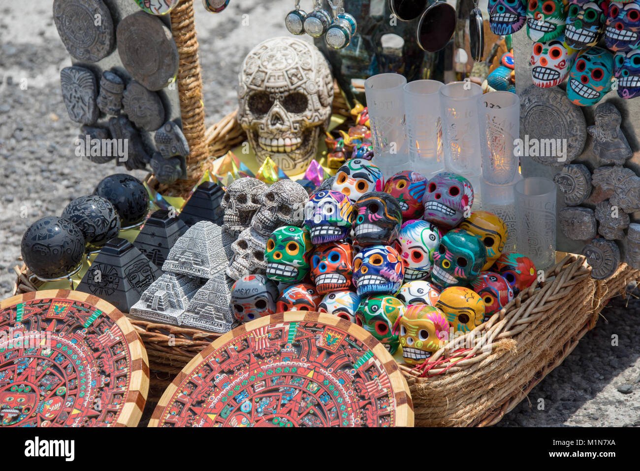 Souvenirs at Teotihuacán, Mexico City, Mexico Stock Photo
