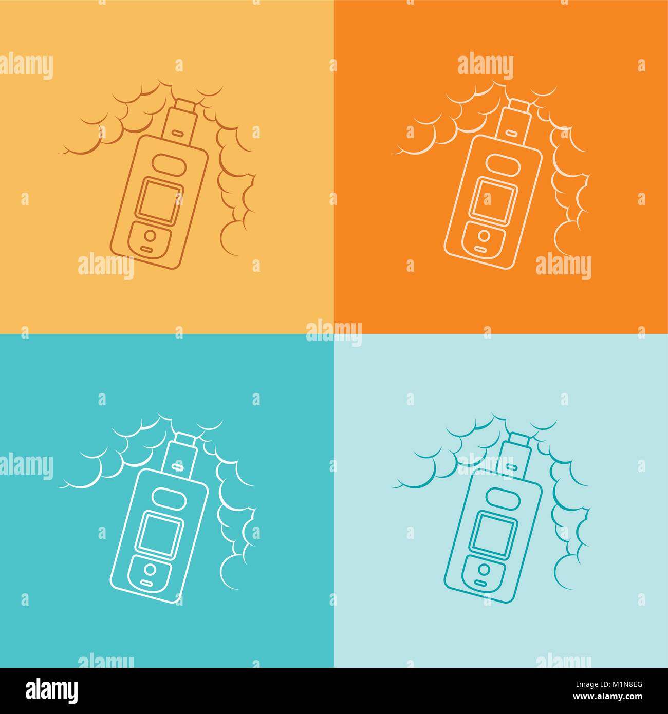 electric cigarette vaporizer vapor vector art illustration Stock Vector ...