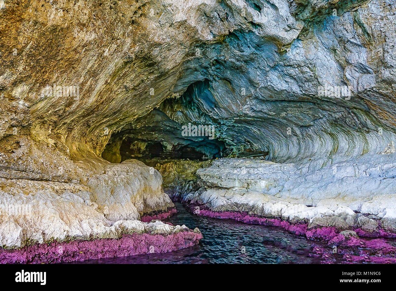 In the cave of the White Grotto on the island of Capri, Italy Stock Photo