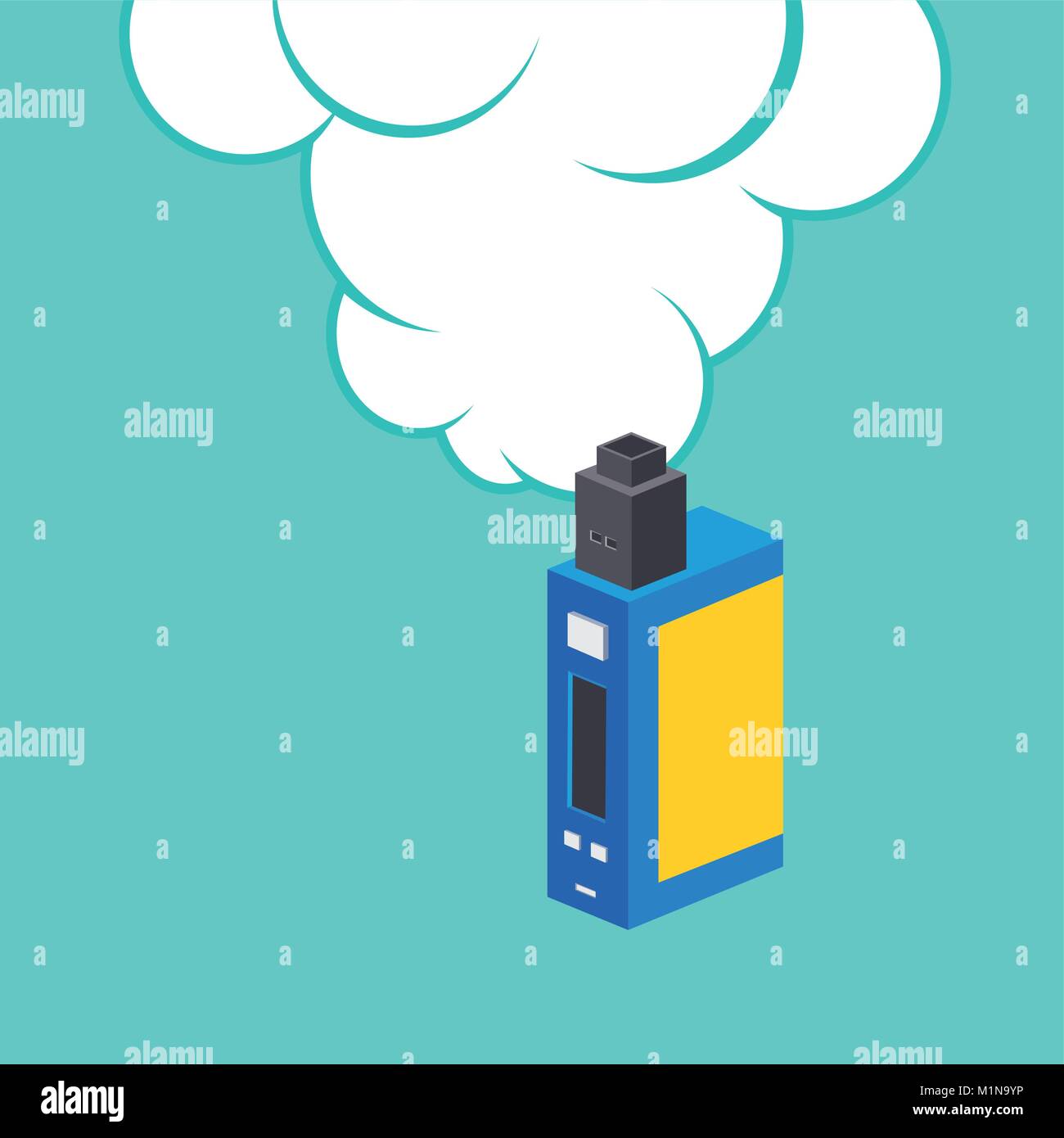isometric block electric cigarette personal vaporizer vector art Stock ...