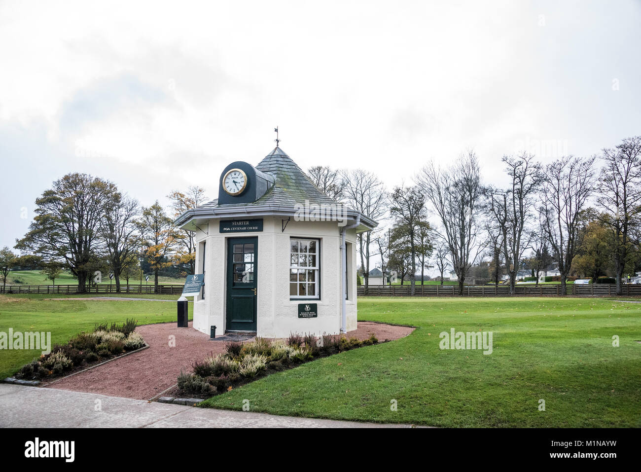 Starters hut at Gleneagles Golf Course, Scotland Stock Photo