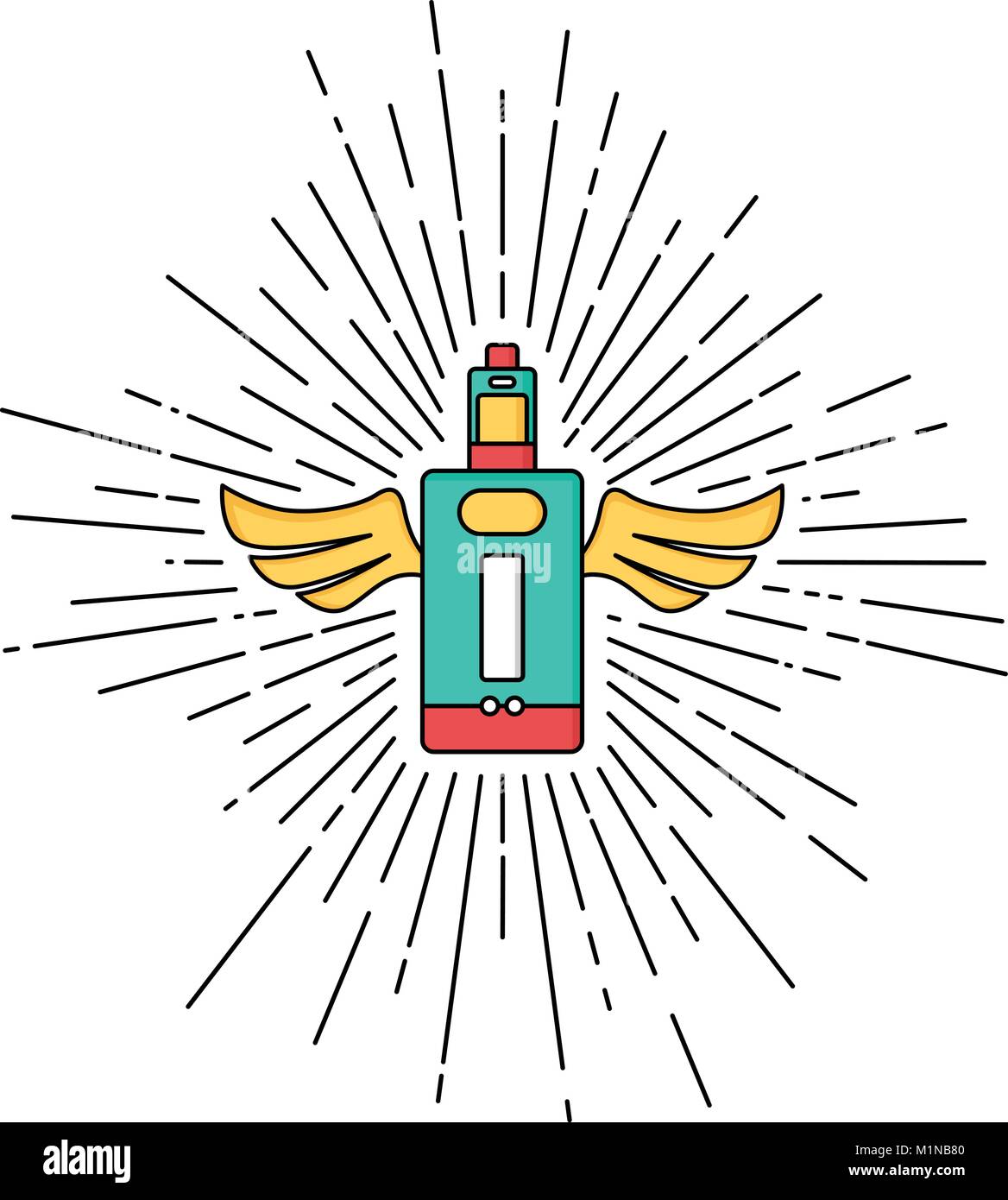 sunray burst electric cigarette personal vaporizer vector art Stock
