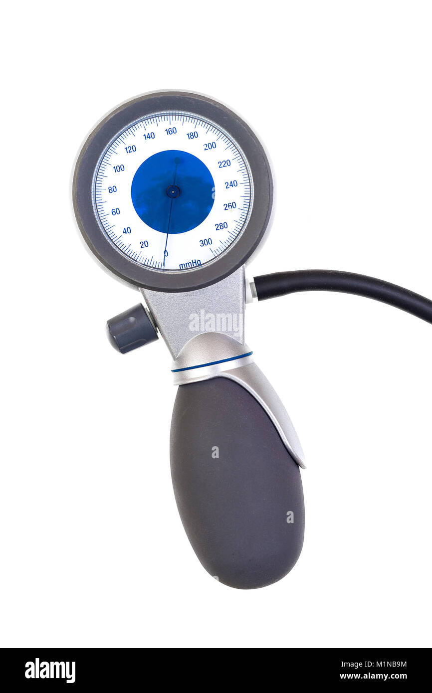 Sphygmomanometer Dial Tonometer Flat focus on monitor up view Stock Photo