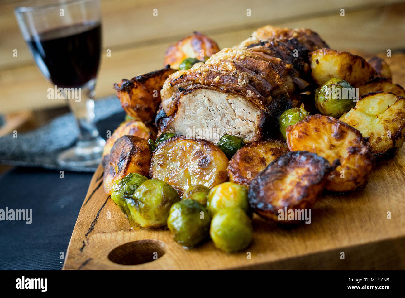 Roast Pork Dinner Stock Photo