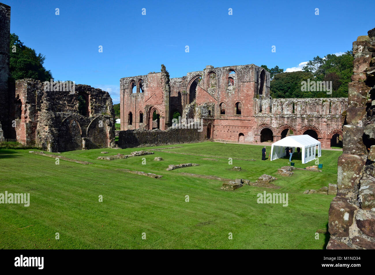 Furness Abbey, Barrow-in-Furness, Cumbria. 12th century ruined monastery managed by English Heritage. UK Stock Photo