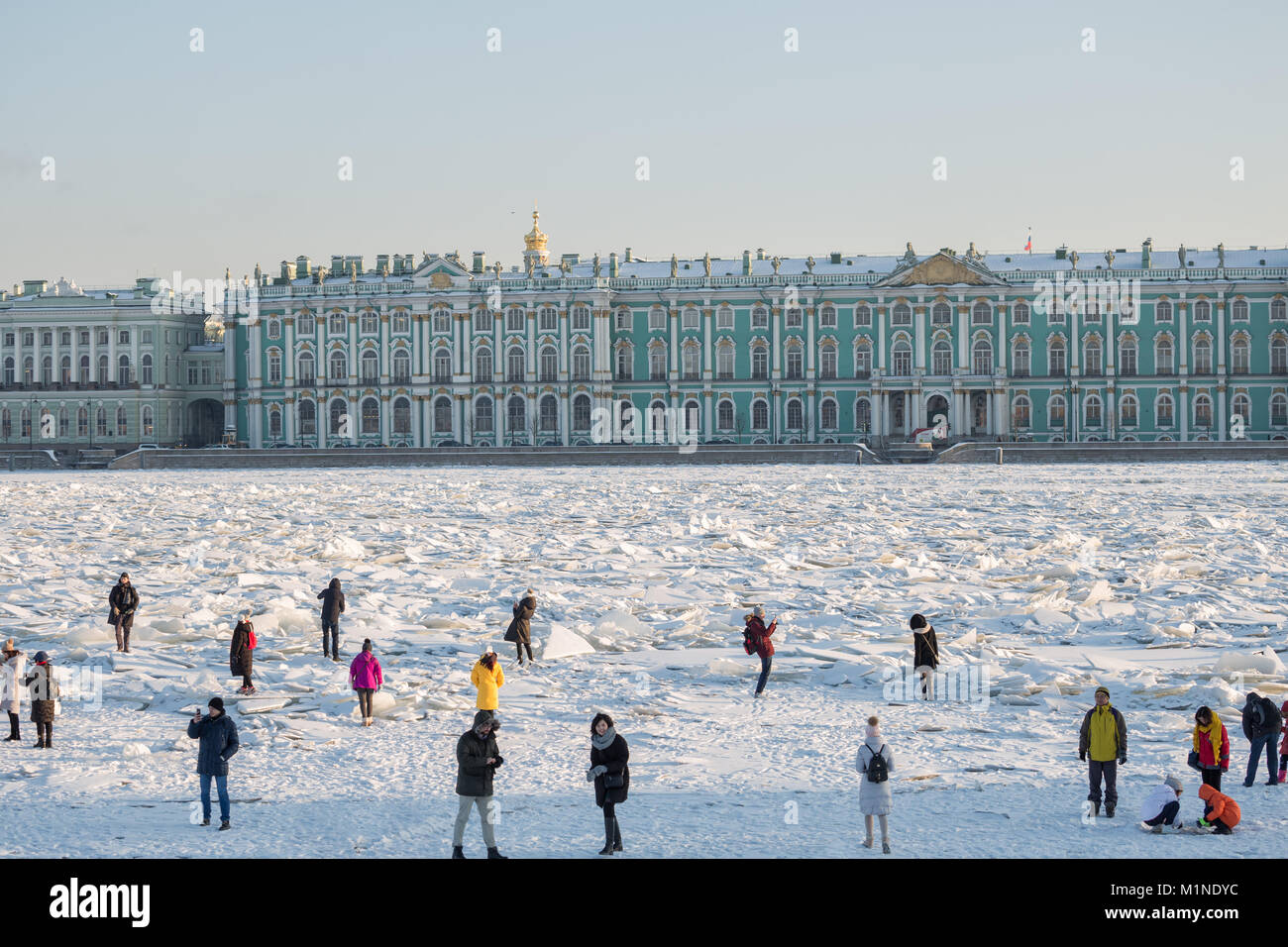 SAINT PETERSBURG, RUSSIA JANUARY 31, 2018 Neva River was covered