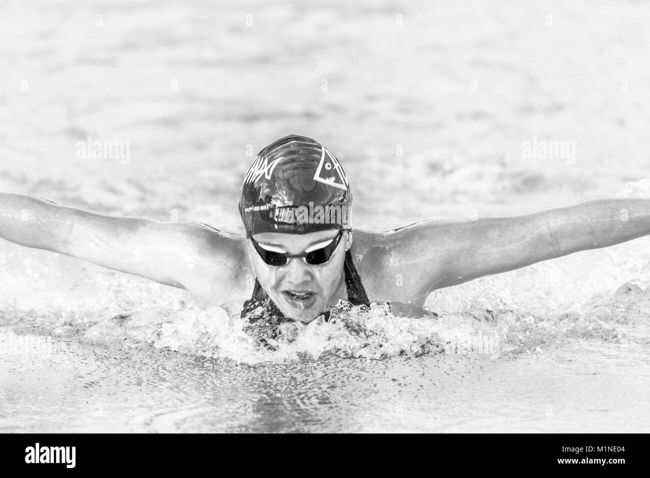 Swimmer vertical Black and White Stock Photos & Images - Alamy