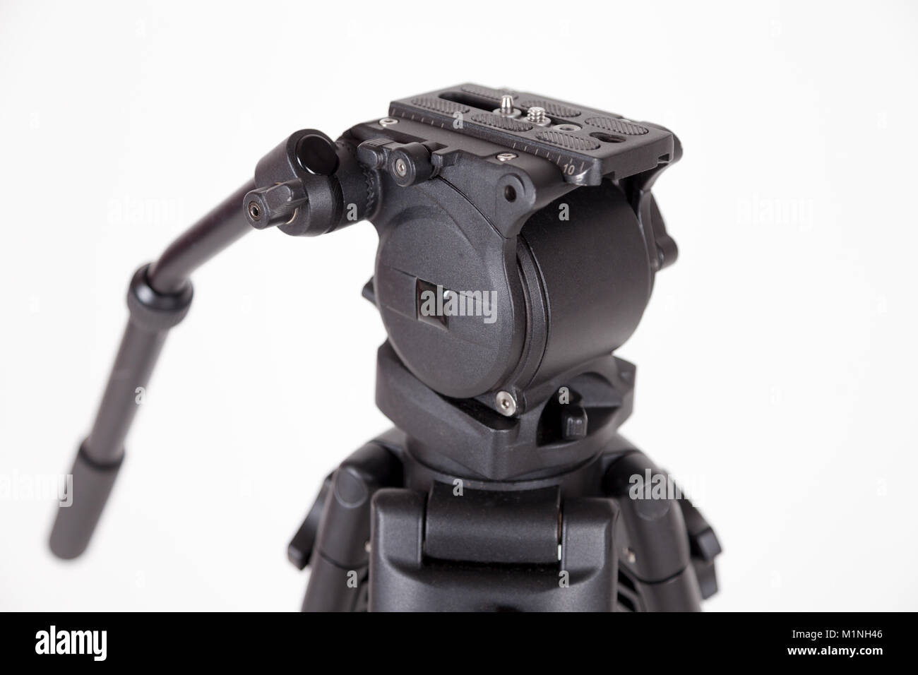 black camera tripod on white background Stock Photo - Alamy