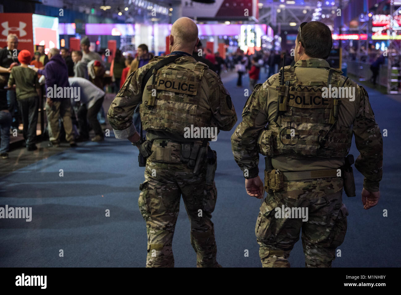 Major events like the Super Bowl are designated as SEAR (Special Event Assessment Rating) Level 1 event. SEAR Level 1 events require federal government support to provide security and public safety. Stock Photo