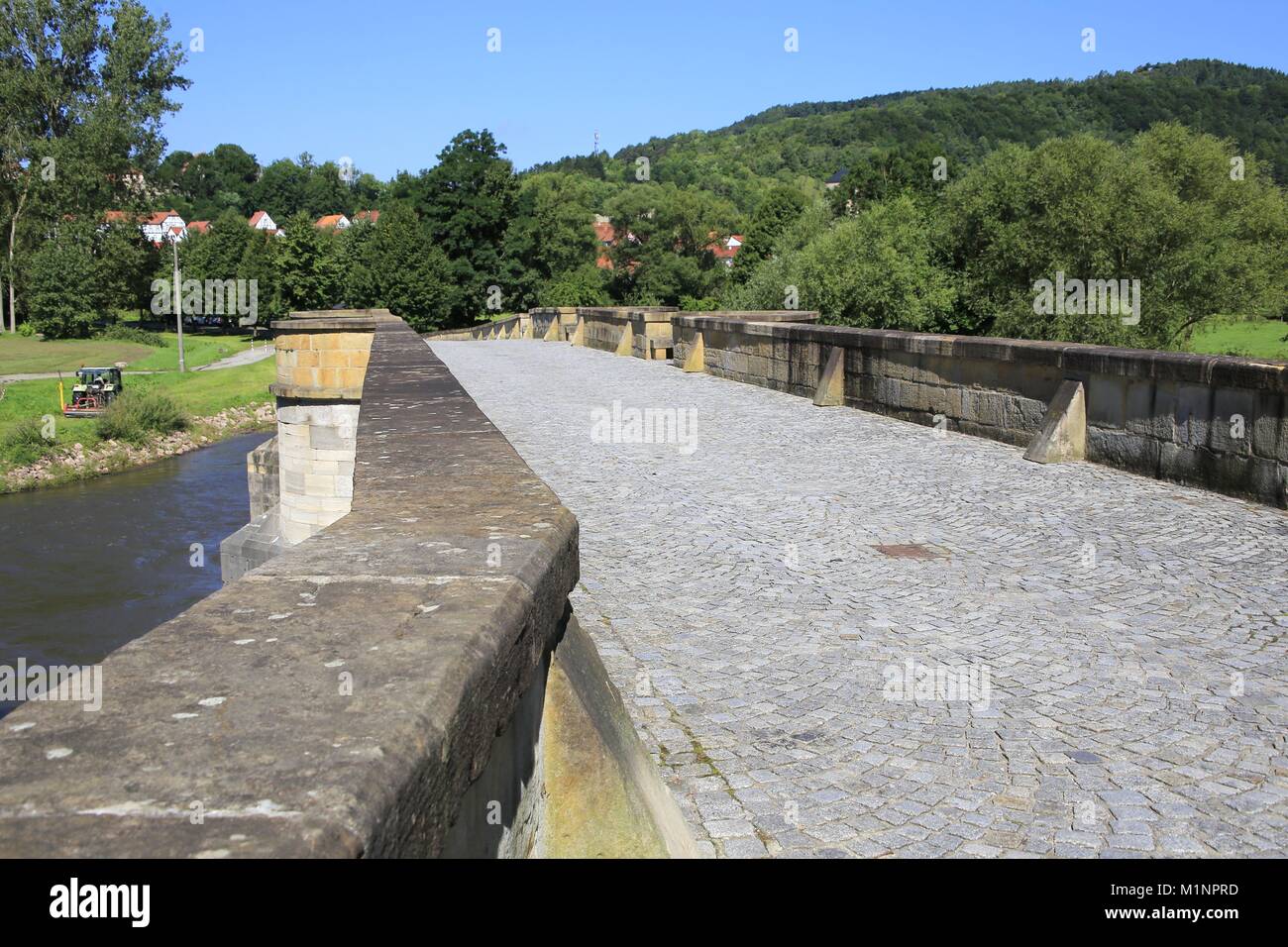 The Werra bridge in Creuzburg. It was built in 1223 and is one of the ...
