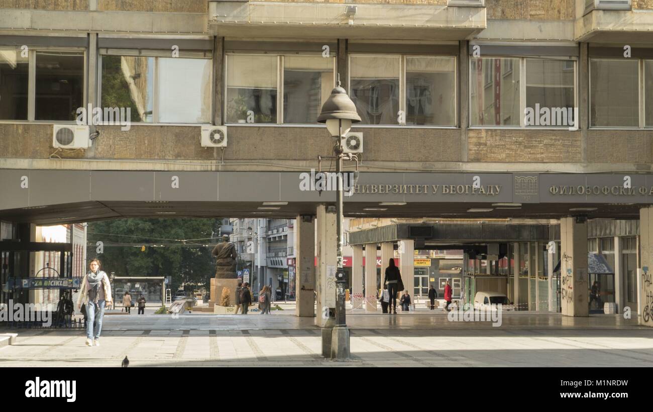 Philosophic Faculty Building of Belgrade University at Shopping Street Kneza Mihaila in Belgrade, 2.10.2017 | usage worldwide Stock Photo