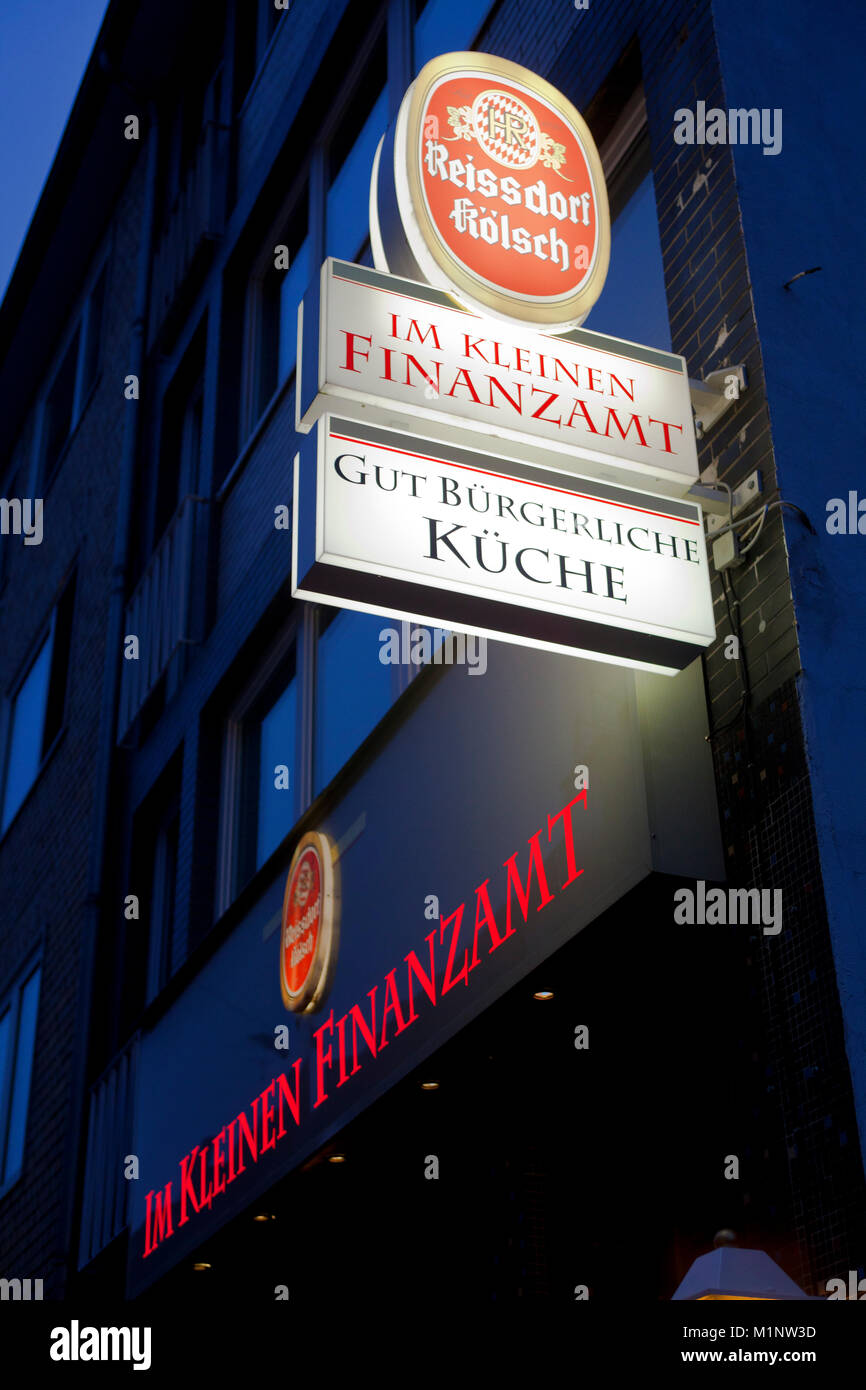 Germany, Cologne, the pub Im Kleinen Finanzamt (translation: In the small revenue office) near the revenue office Cologne South.  Deutschland, Koeln,  Stock Photo