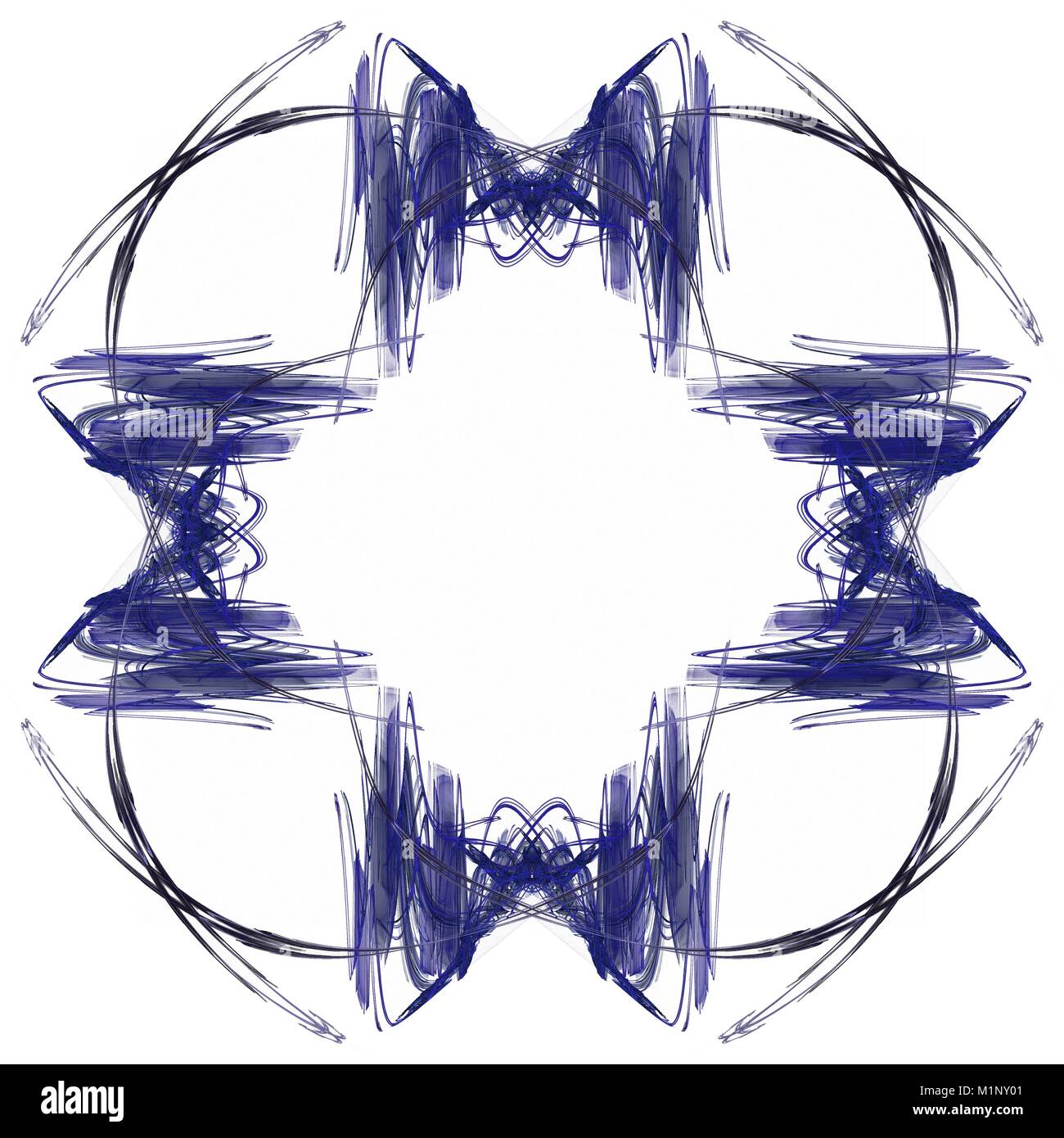 Abstract blue floral pattern isolated on white background Stock Photo ...