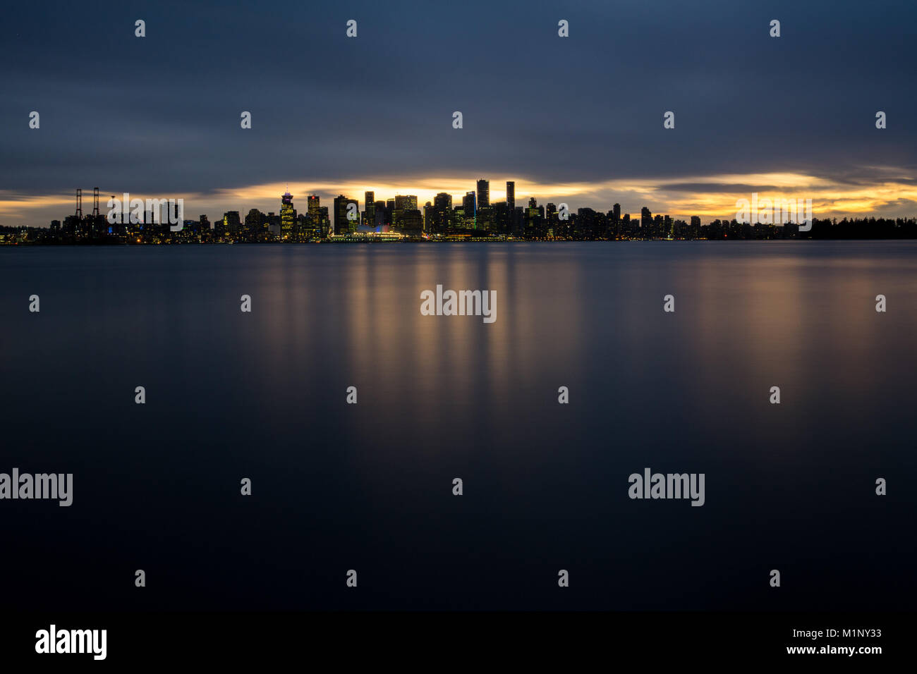 Vancouver Canada skyline at dusk Stock Photo