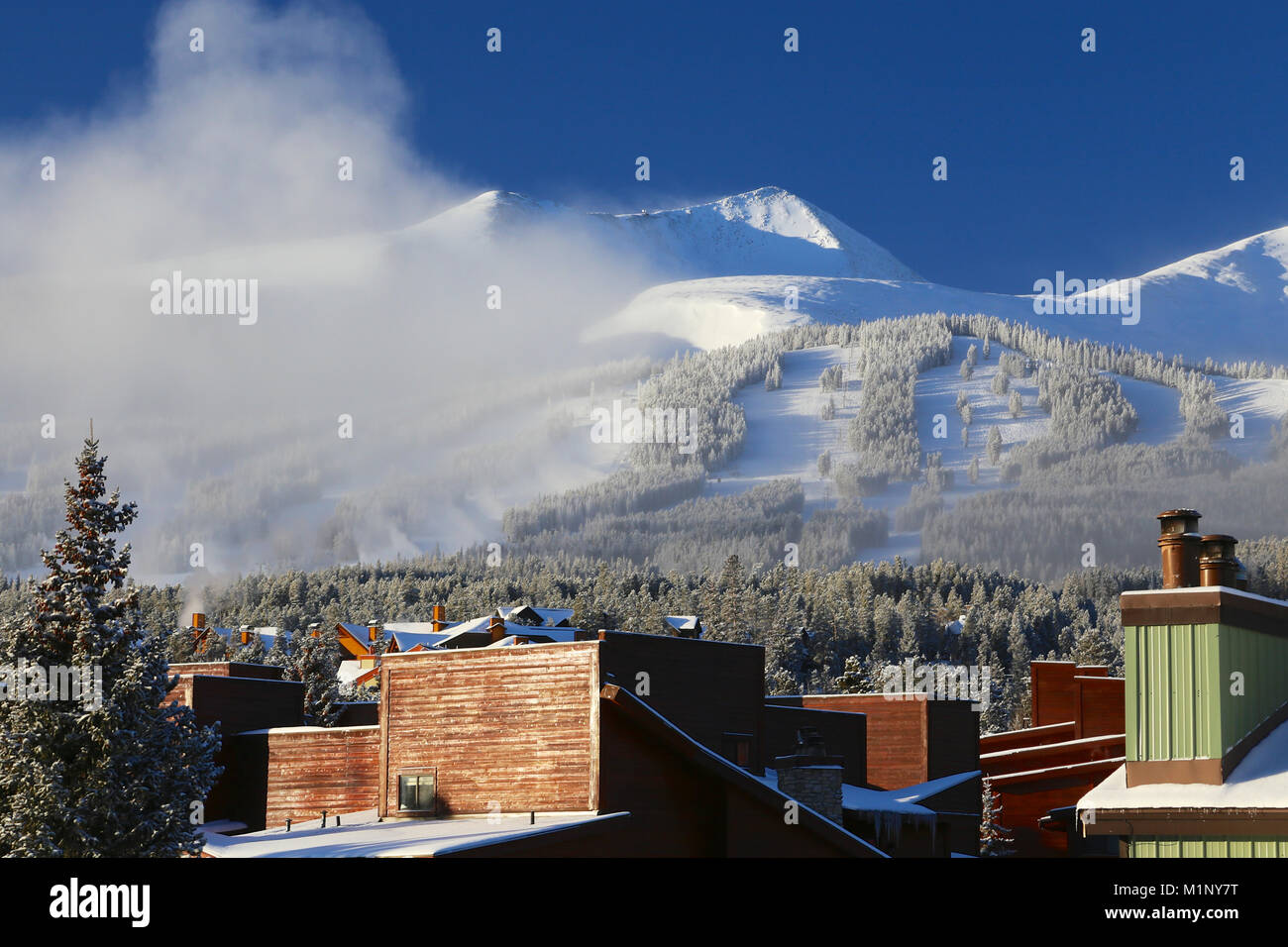 Breckenridge Colorado ski resort after a winter snow storm Stock Photo