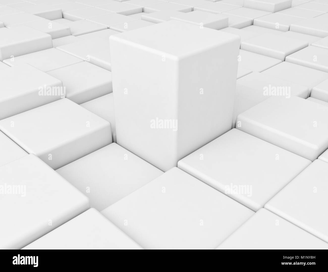 Abstract white blocks or cubes close up image Stock Photo