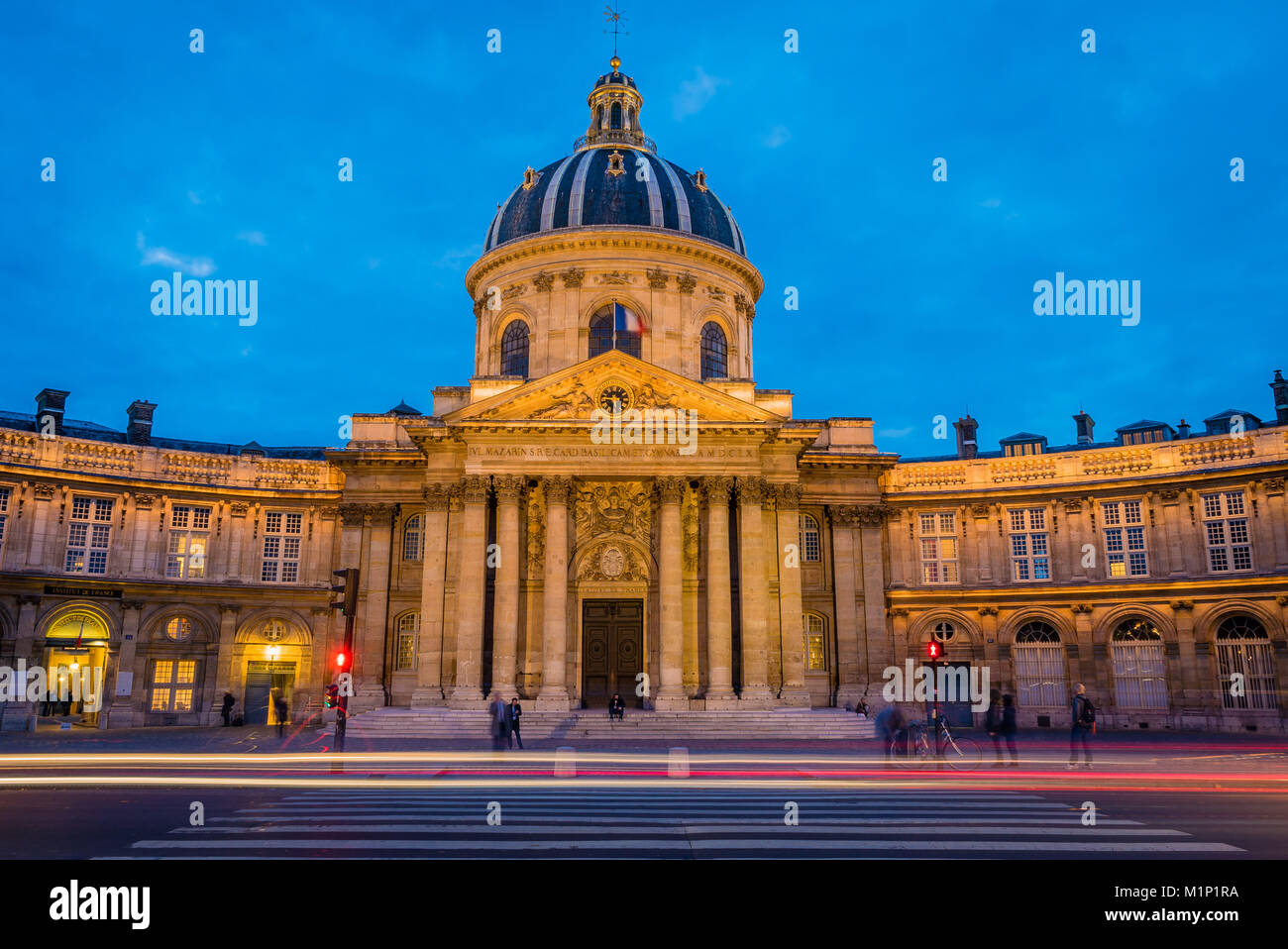 French Academy building in Paris at night Stock Photo