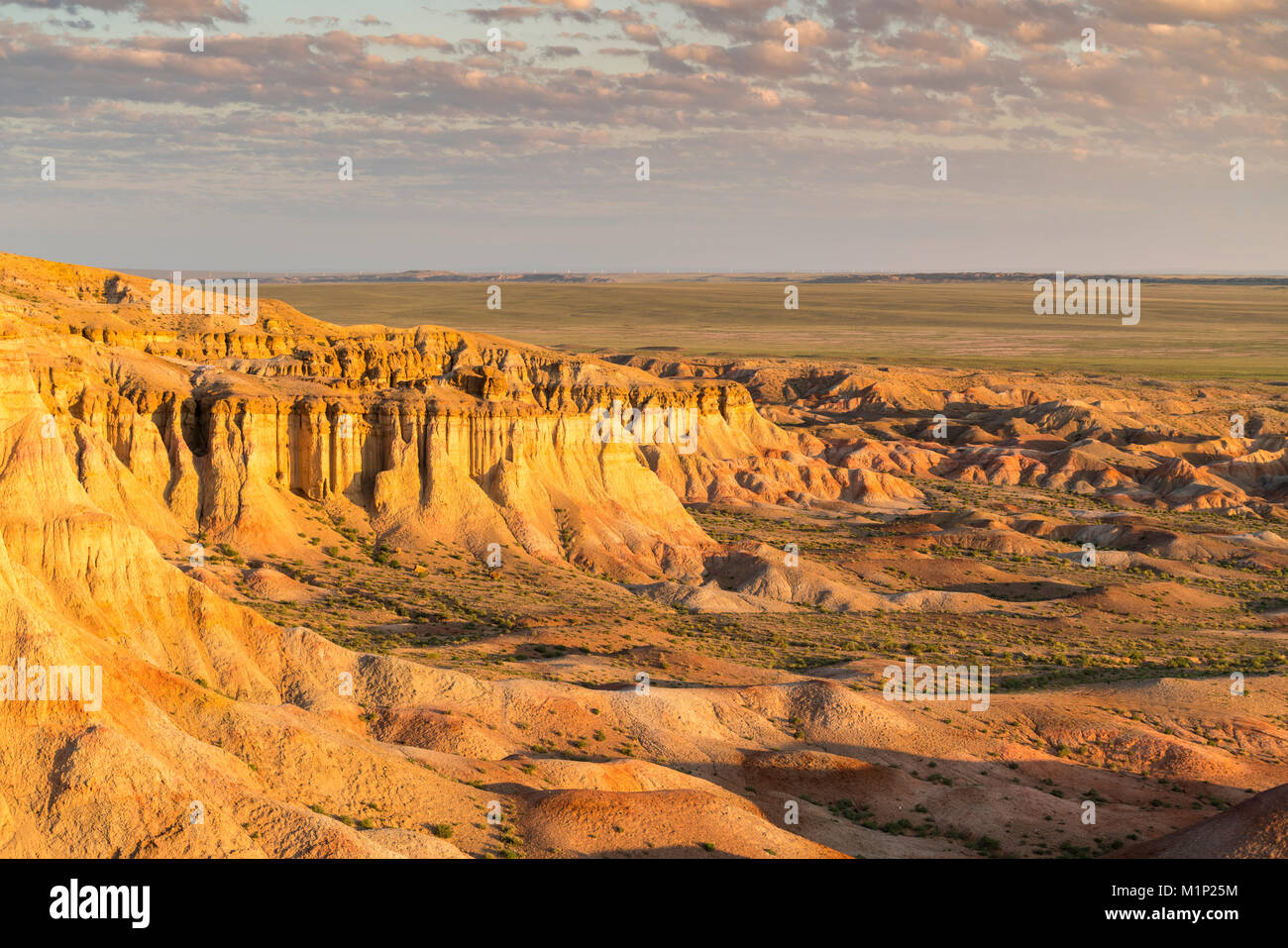 White Stupa in the morning light, Ulziit, Middle Gobi province, Mongolia, Central Asia, Asia Stock Photo
