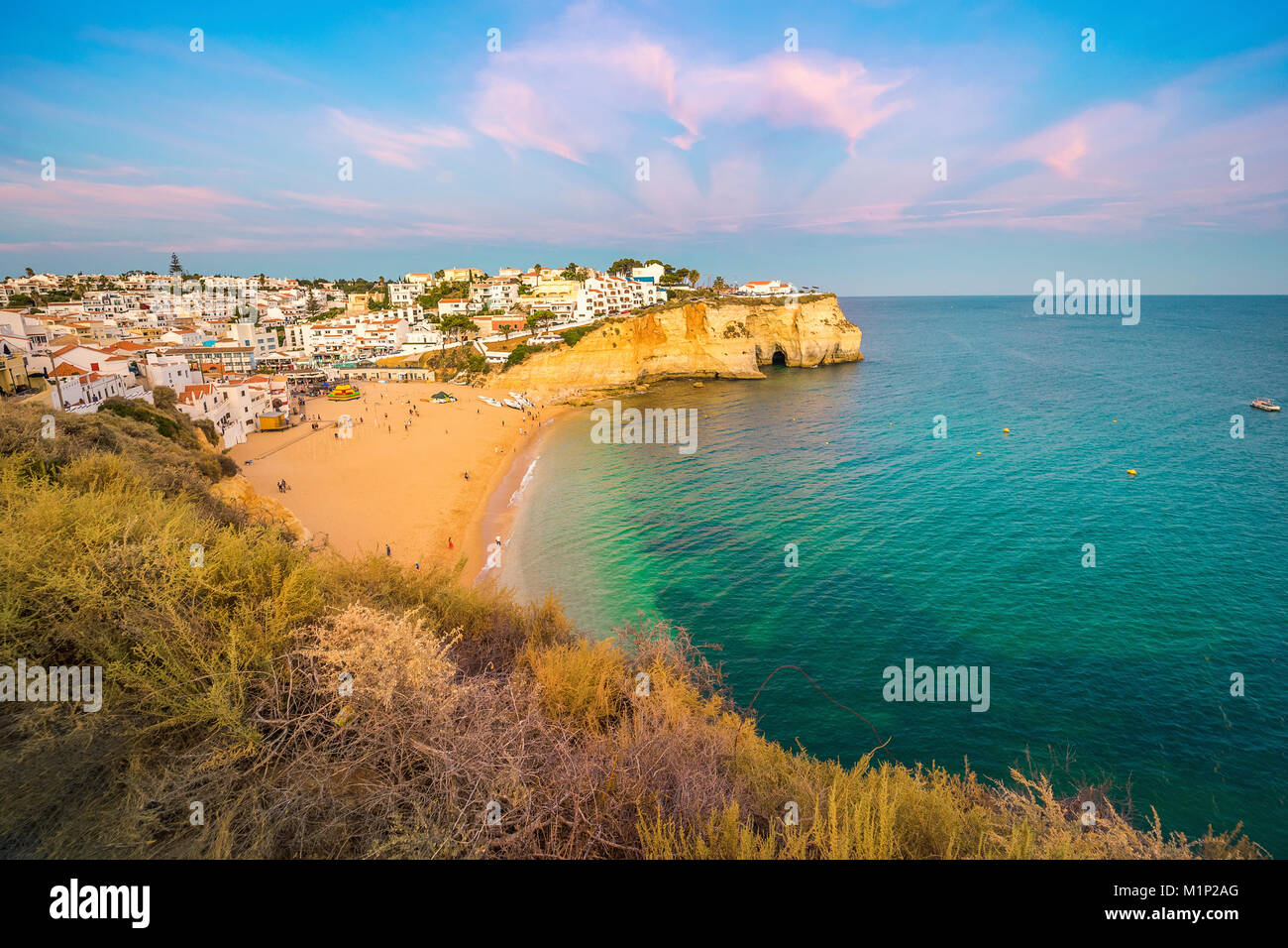 Overview with beach and cliff,Carvoeiro,Algarve,Portugal Stock Photo