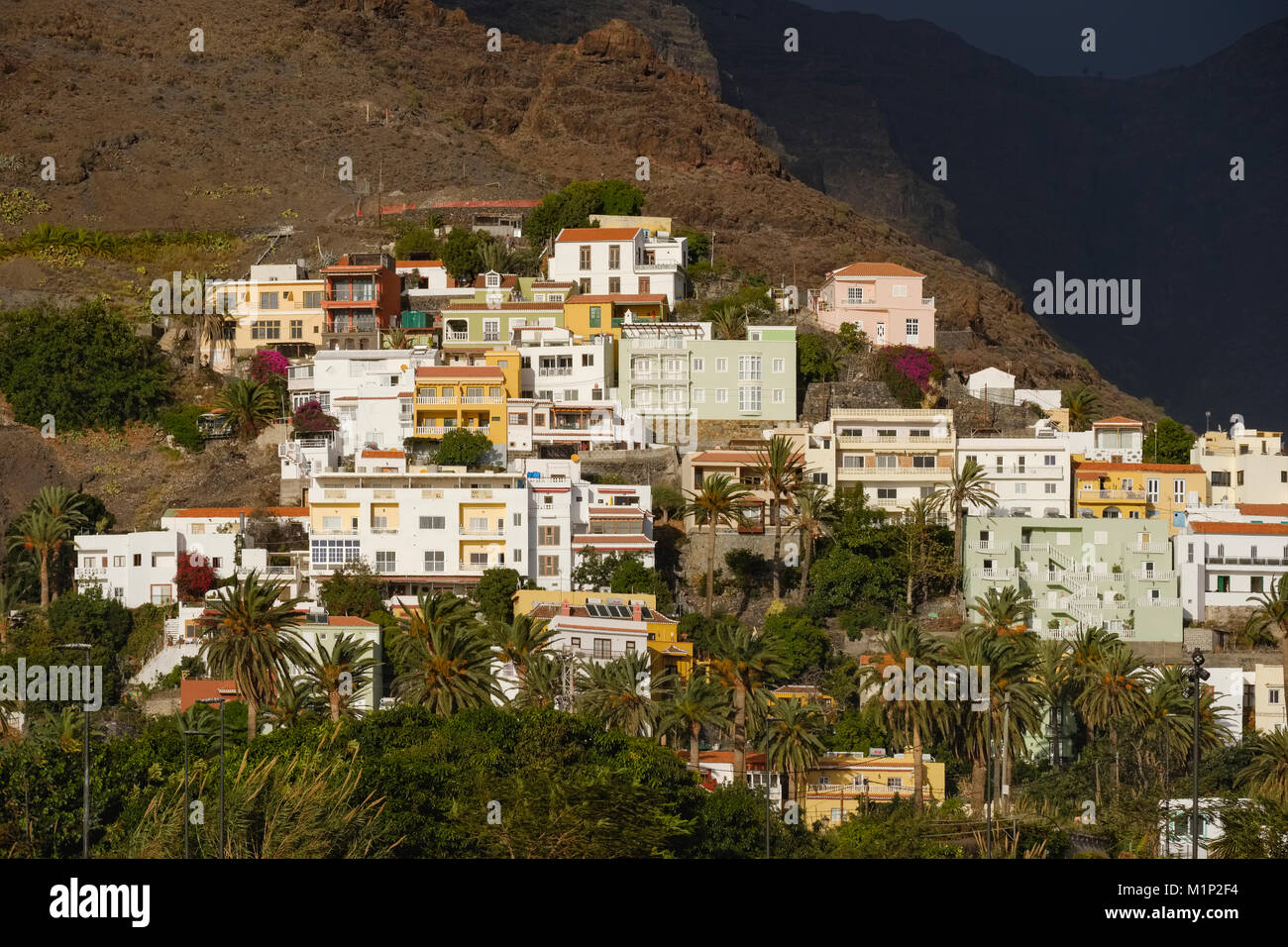 View of La Calera,Valle Gran Rey,La Gomera,Canary Islands,Spain Stock Photo