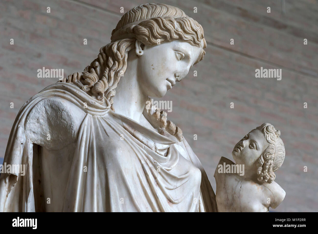 Statue of the peace goddess Eirene,Roman copy of the sculptor Kephisodot,c. 370 BC,glyptotheque,Munich,Upper Bavaria Stock Photo