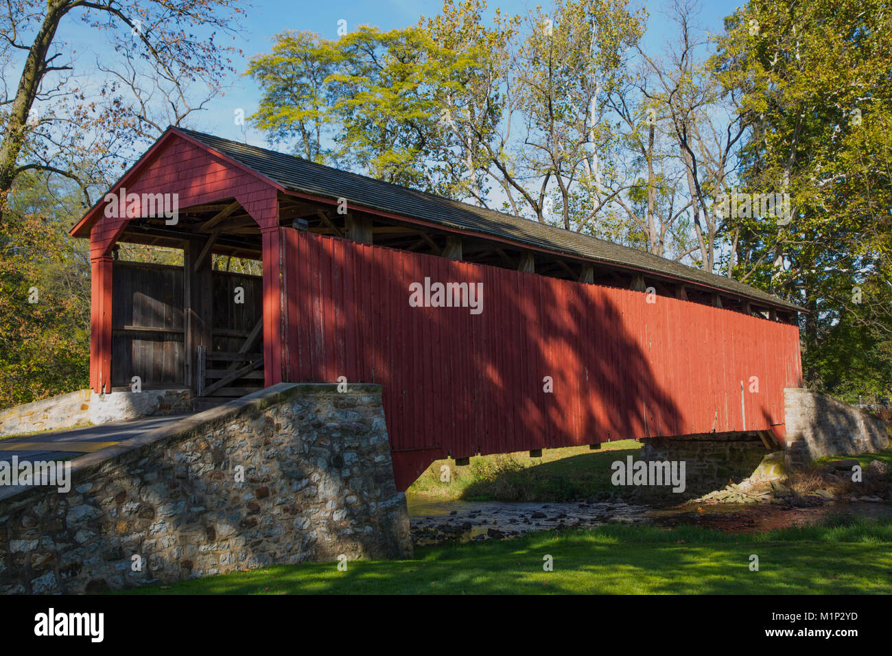 Pool Forge Covered Bridge, built in 1859, Lancaster County, Pennsylvania, United States of America, North America Stock Photo