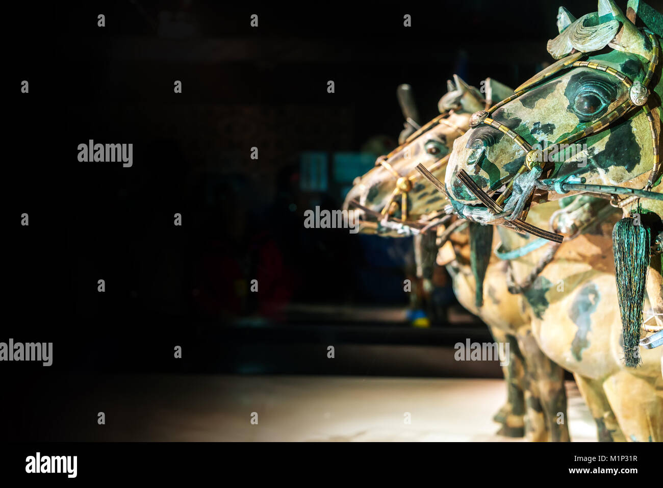 Xi 'an, China - on October 17, 2017: the world's most famous Terra Cotta Warriors Bronze chariot,The eighth wonder of the world?qin shihuang terracott Stock Photo