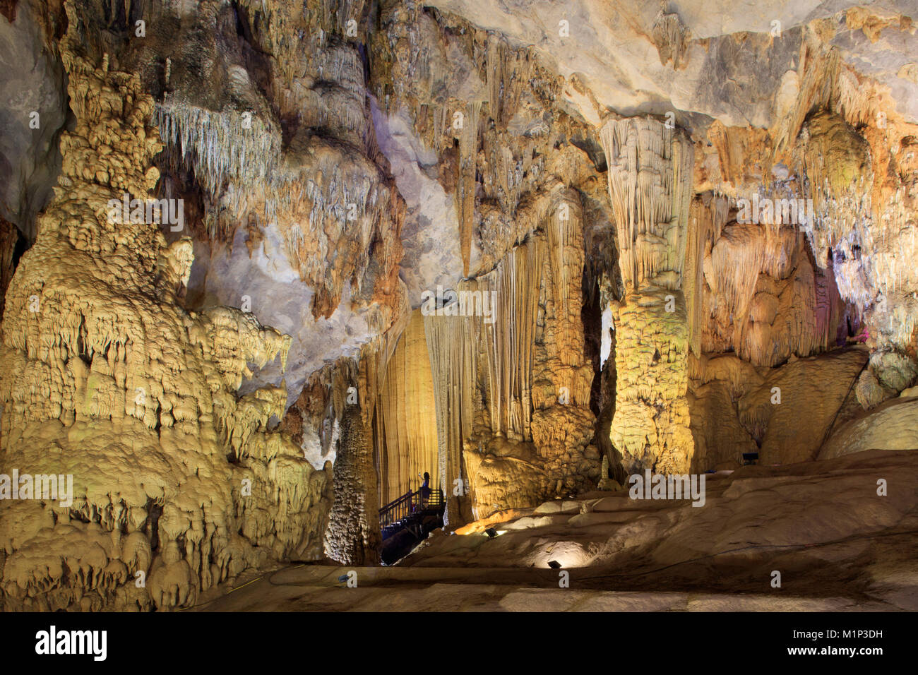 The illuminated interior of Paradise Cave in Phong Nha Ke Bang National Park, Quang Binh, Vietnam, Indochina, Southeast Asia, Asia Stock Photo