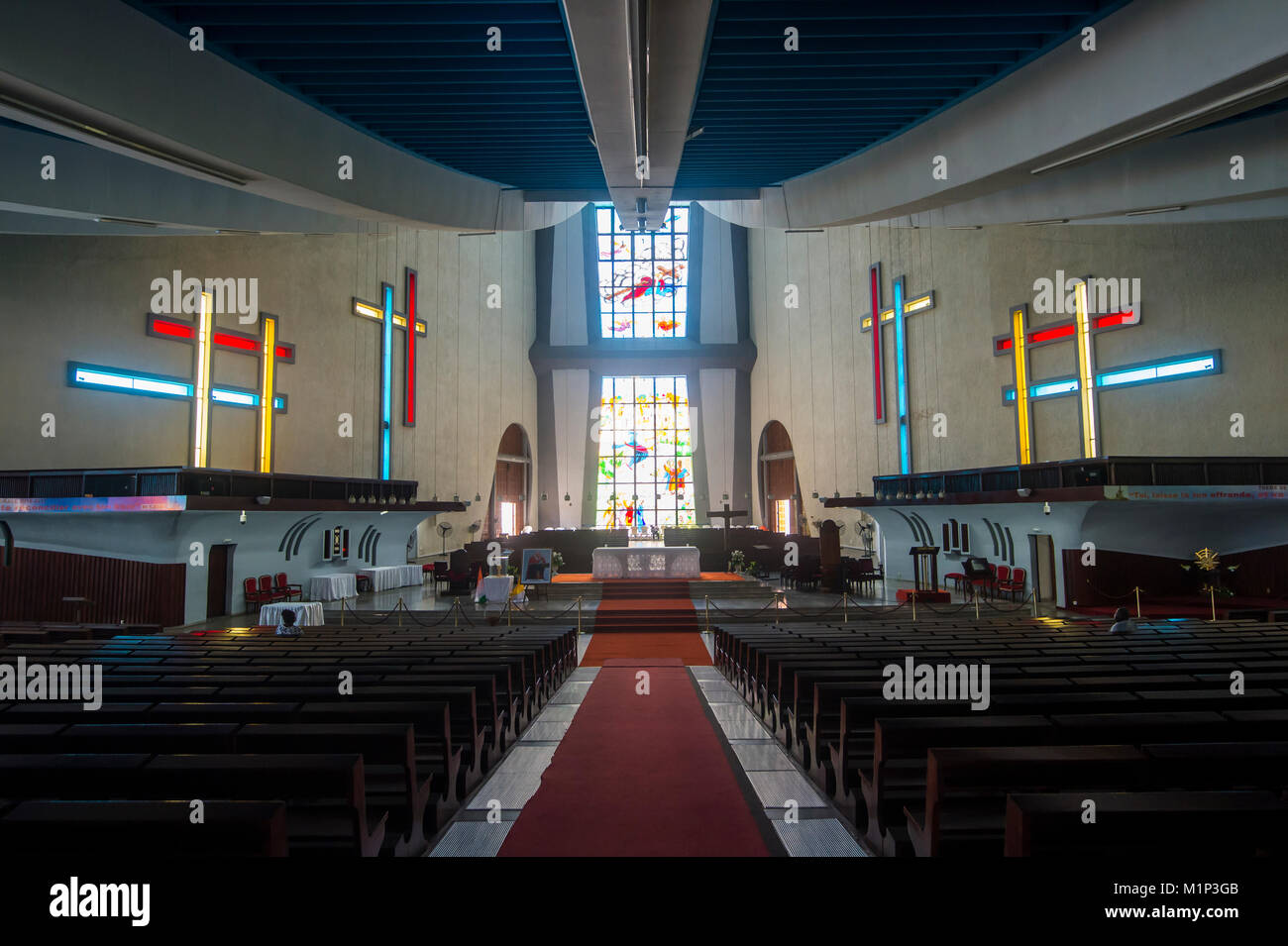 Interior of St. Paul's Cathedral, Abidjan, Ivory Coast, West Africa, Africa Stock Photo