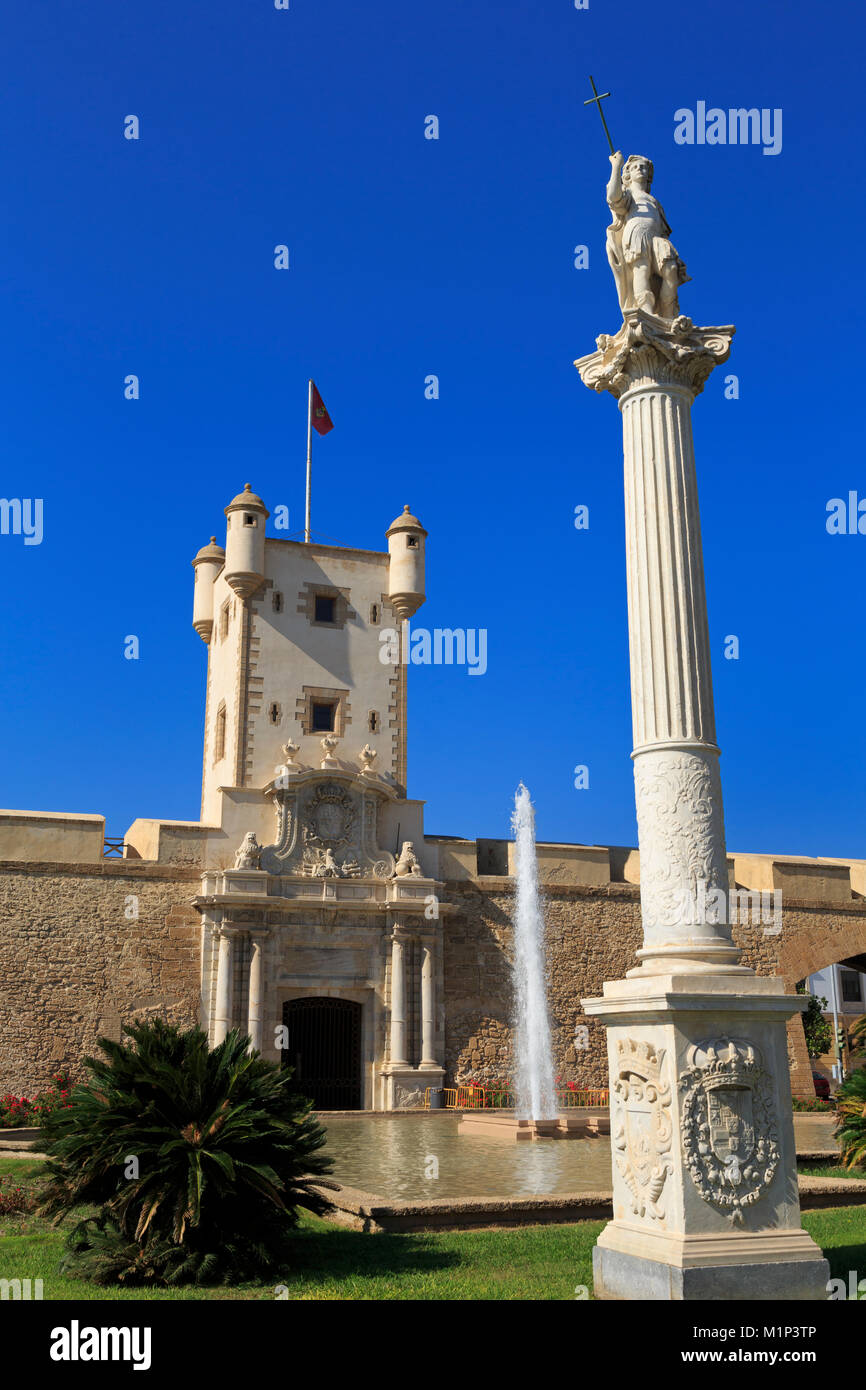 Las Puertas de Tierra, Constitution Plaza, Cadiz, Andalusia, Spain, Europe Stock Photo