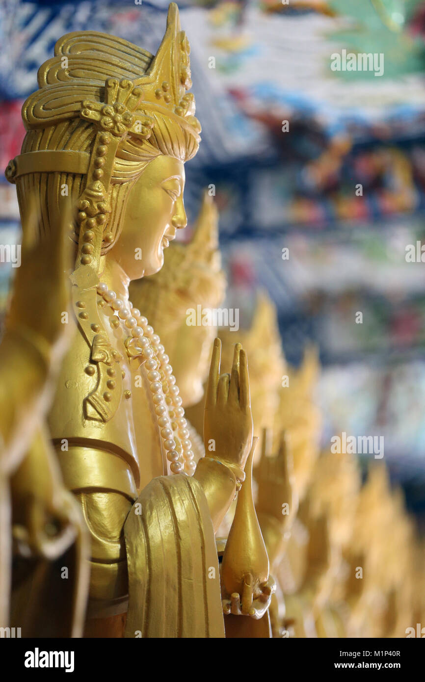 Statue of Quan Am, Bodhisattva of Compassion (Goddess of Mercy), Linh Phuoc Buddhist Pagoda, Dalat, Vietnam, Indochina, Southeast Asia, Asia Stock Photo