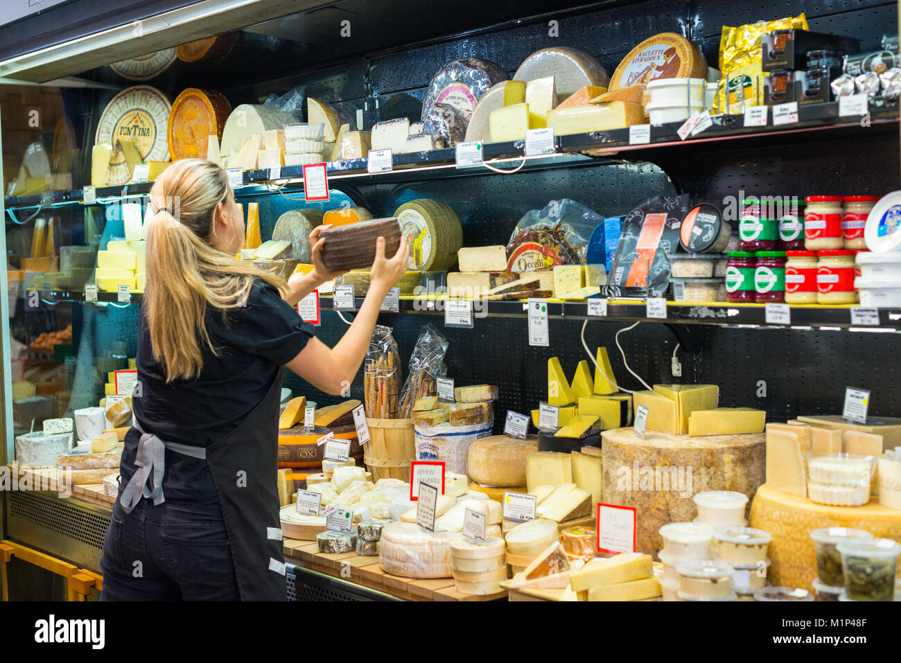 Cheese for sale at Adelaide Central Market, South Australia, Australia