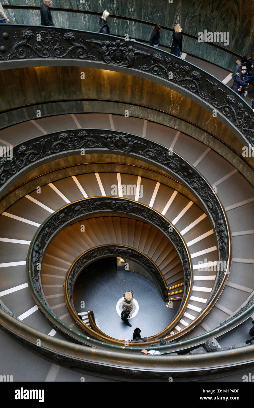 Spiral staircase, Vatican Museum, Rome, Lazio, Italy, Europe Stock Photo