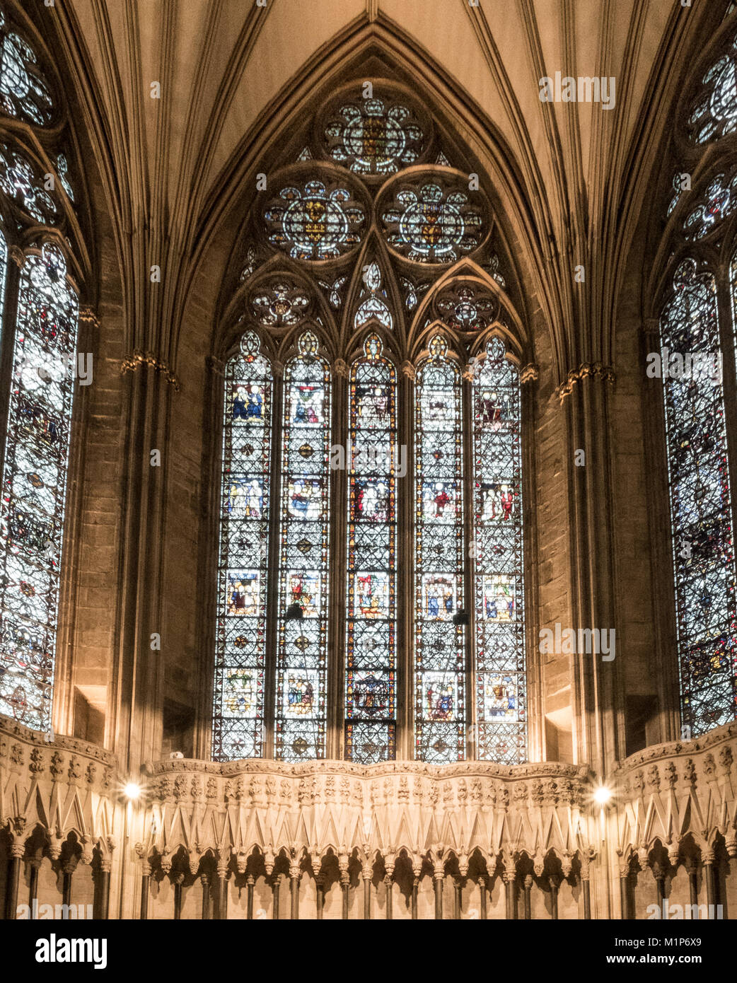 Stunning stained glass windows in the Chapter House of York Minster