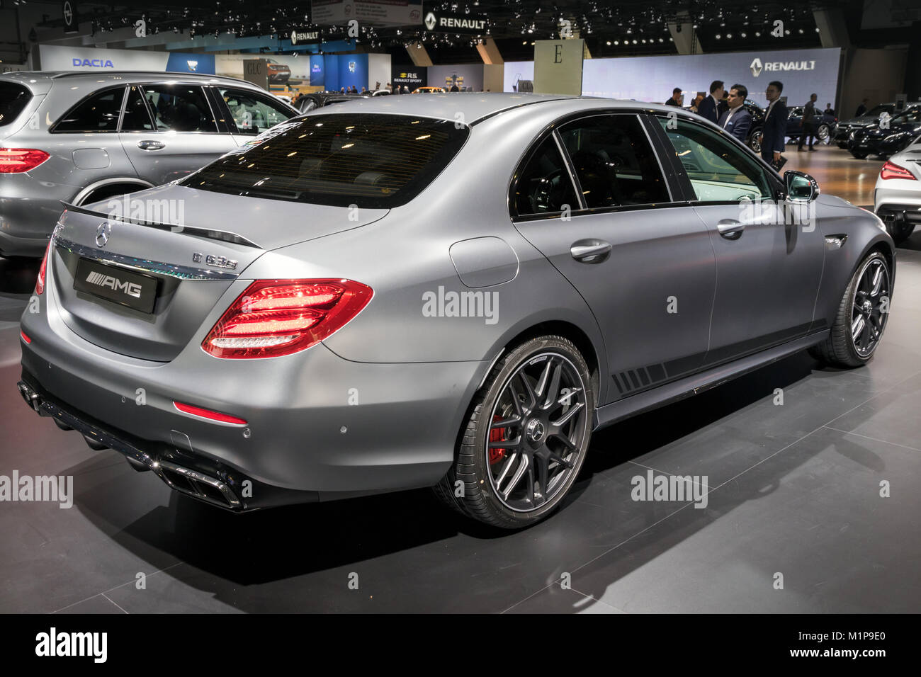 BRUSSELS - JAN 10, 2018: Mercedes AMG E63 S 4MATIC car shown at the Brussels Motor Show. Stock Photo