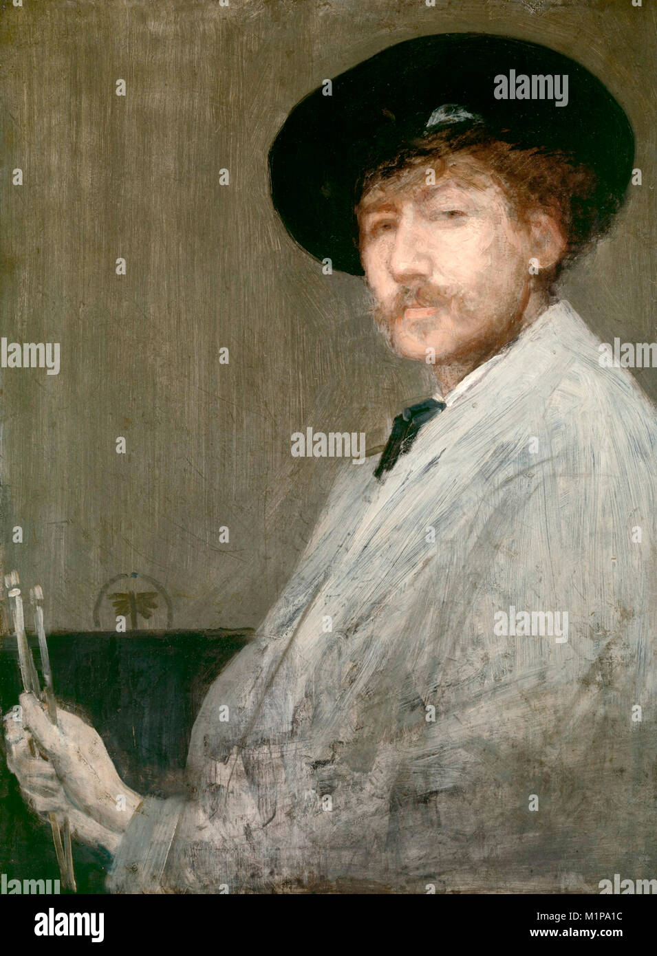 Portrait of Whistler, a self-portrait of James Abbott McNeill Whistler Stock Photo