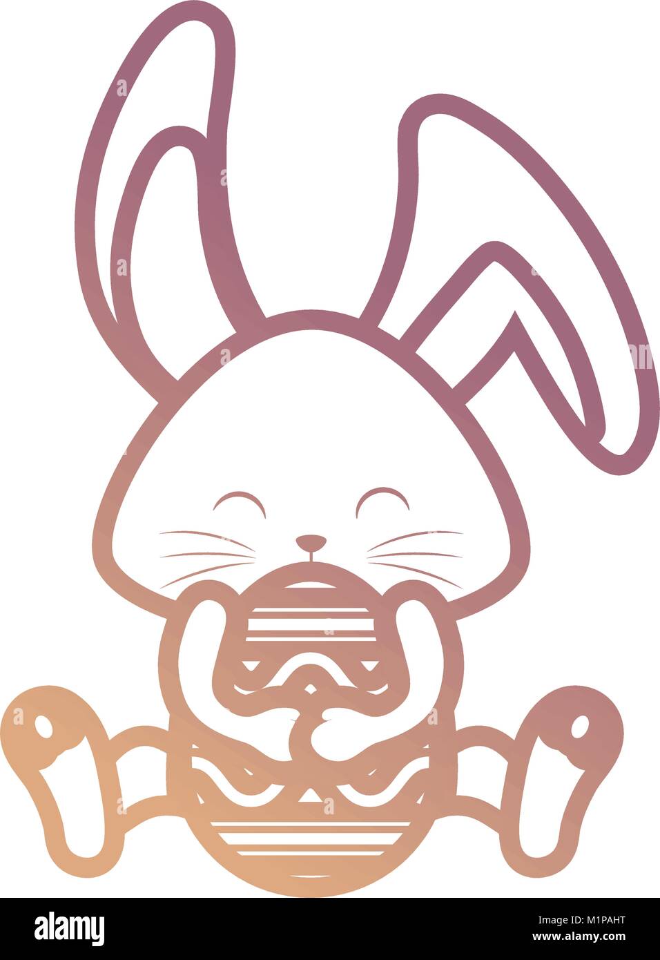 rabbit with easter egg vector illustration Stock Vector Image & Art - Alamy