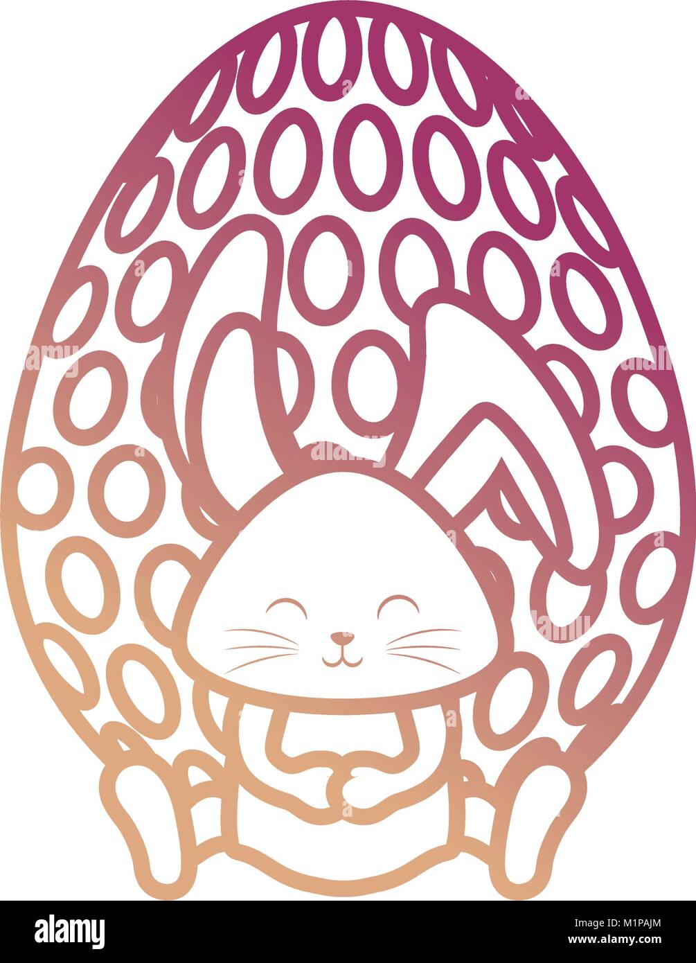rabbit with easter egg vector illustration Stock Vector Image & Art - Alamy