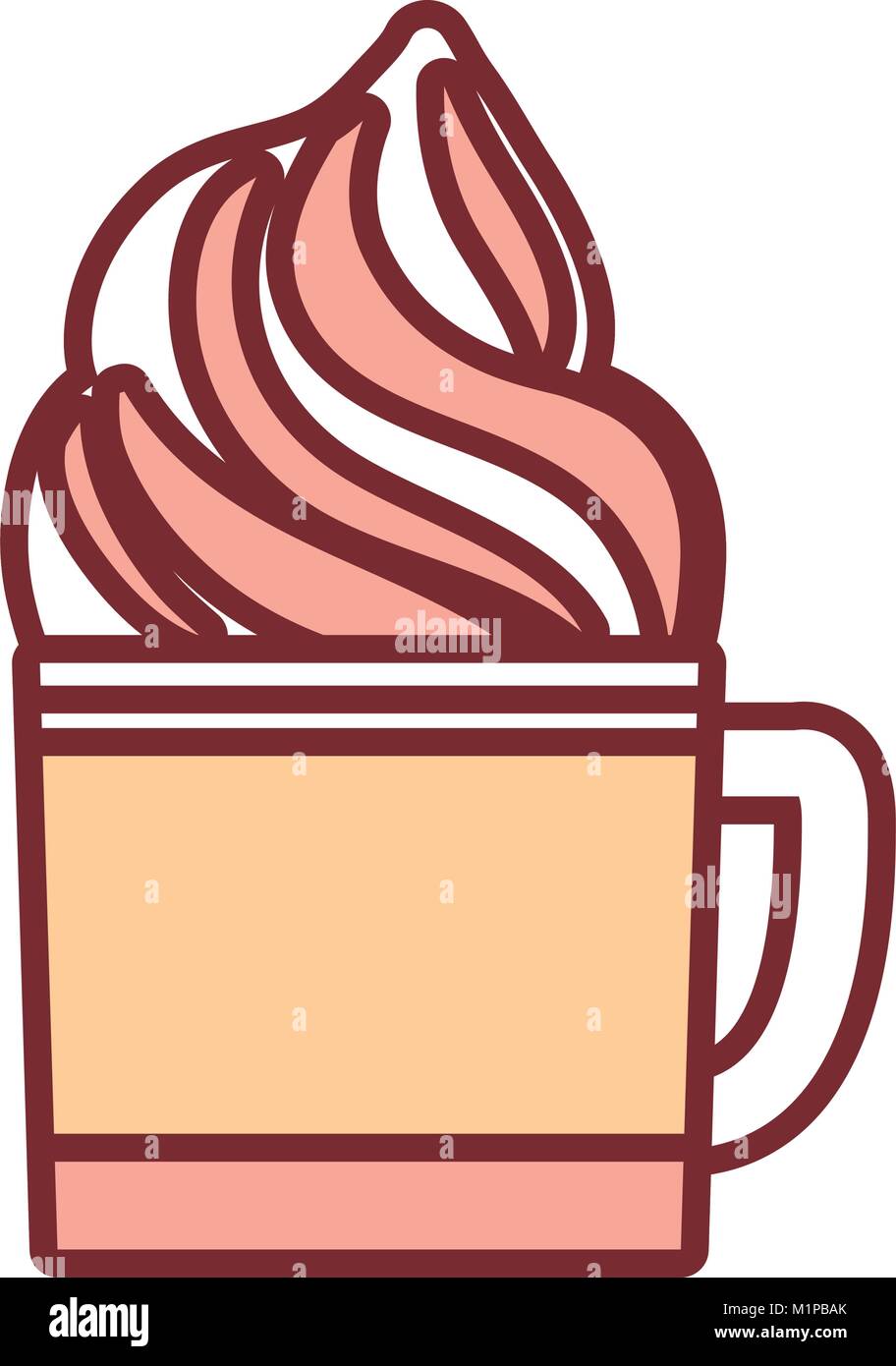 chocolate and whipped cream Stock Vector