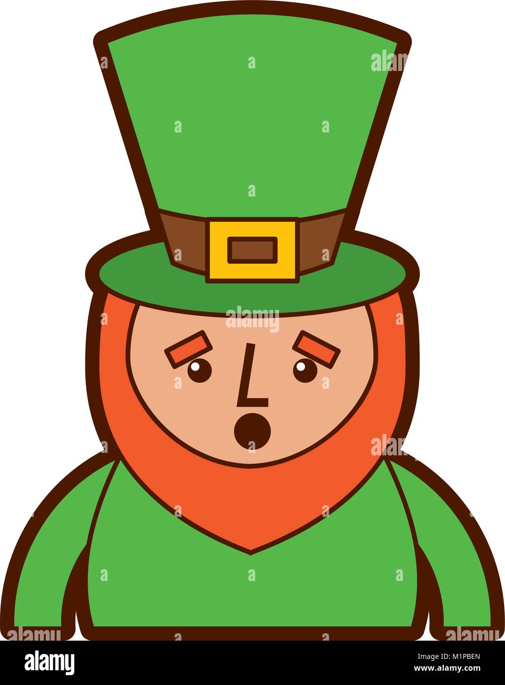 st. patricks day portrait of a surprised leprechaun vector illustration  Stock Vector Image \u0026 Art - Alamy, image size:1026x1390
