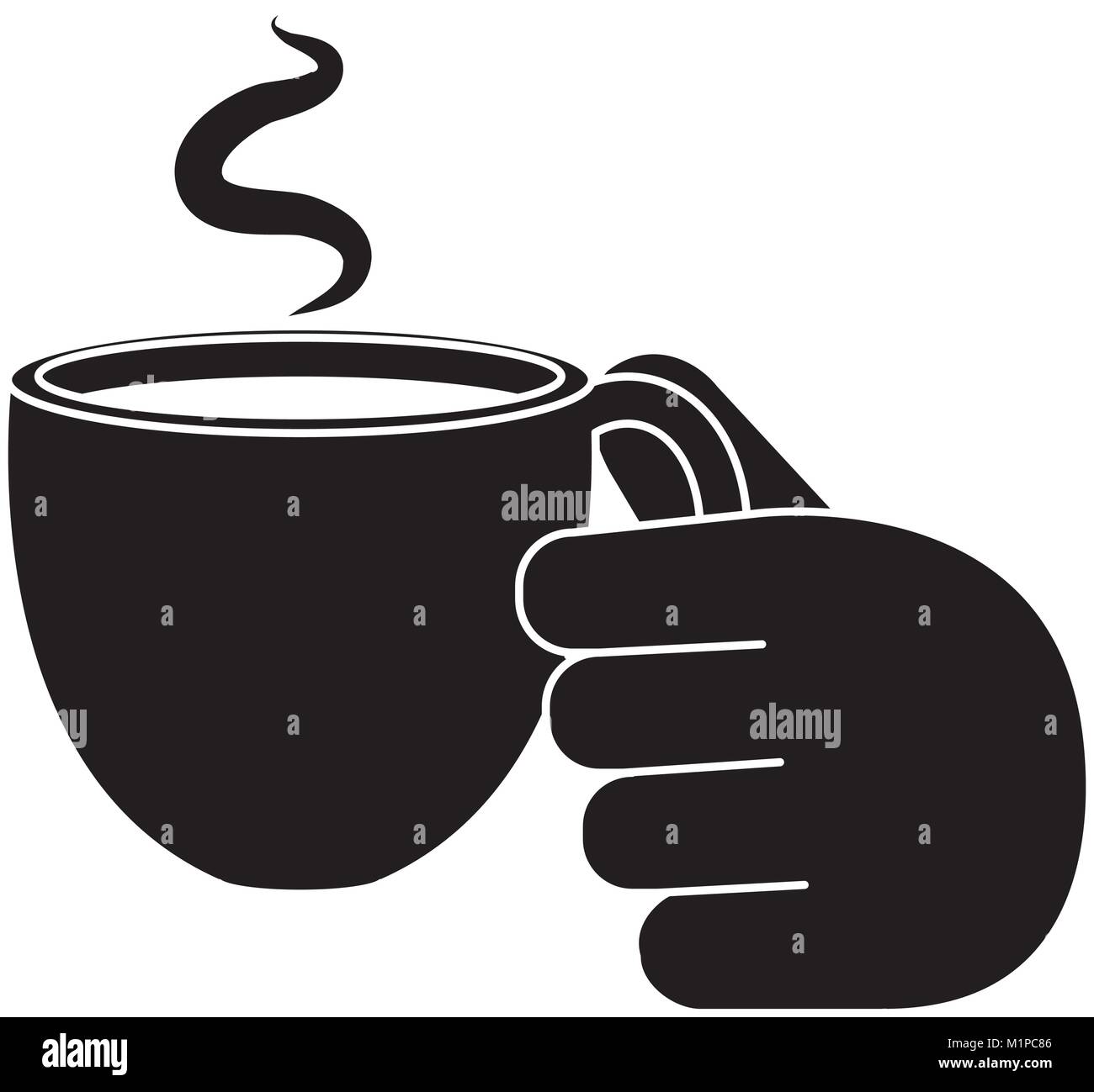 hand with coffee cup hot icon Stock Vector Image & Art - Alamy