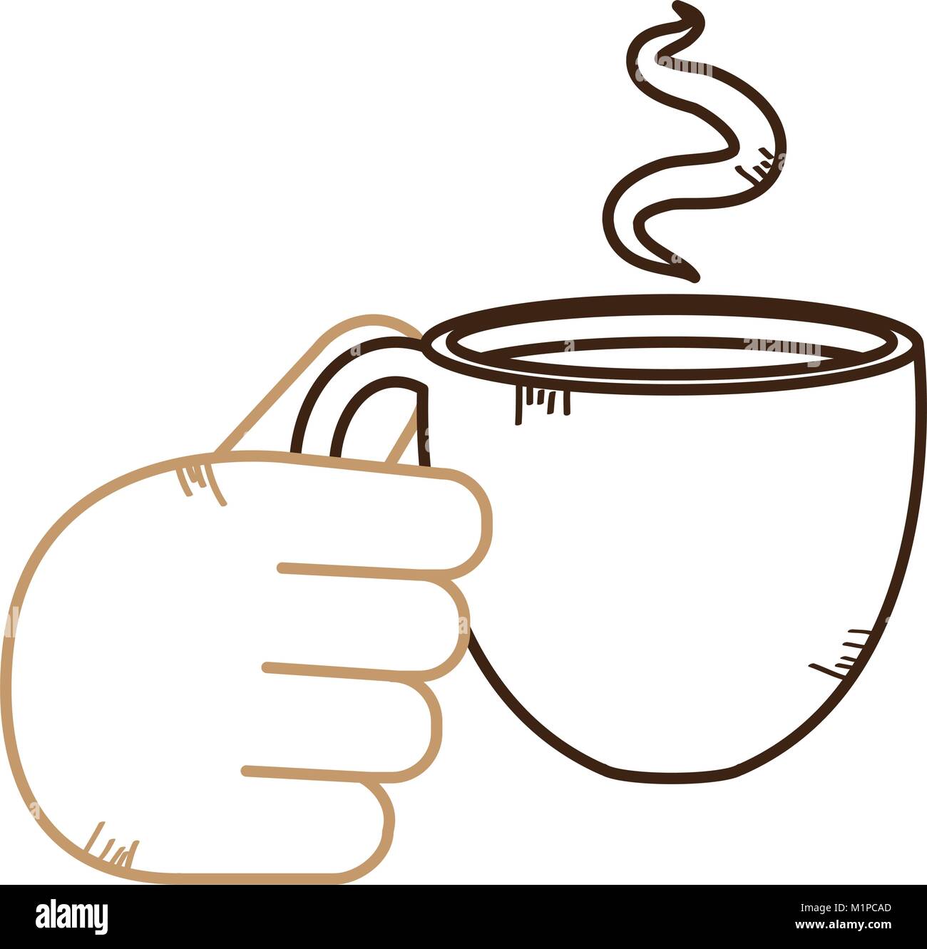 hand with coffee cup hot icon Stock Vector Image & Art - Alamy