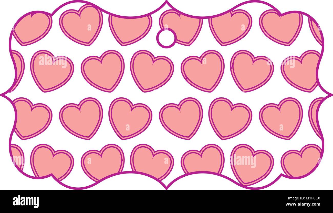 elegant frame with hearts pattern background vector illustration design ...